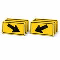 Bundle of 6 – 18” x 30” MUTCD W16-7 Traffic Safety Diagonal Arrow Signs (3 Left, 3 Right)