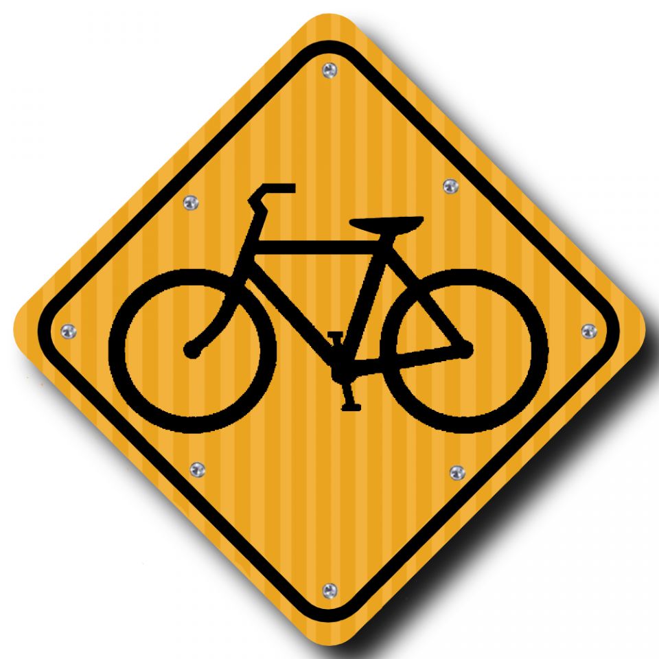 30" Solar Flashing Bike Lane Sign for Enhanced Safety