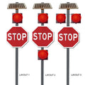 8" Solar LED Red Flashing Beacon Kit for Safety