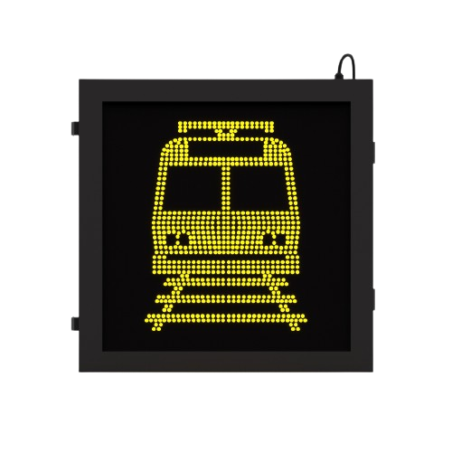 30" Light Rail Transit Vehicle Approaching W10-7 Blank Out Sign