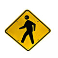 24" Solar Powered Flashing Crosswalk Sign for Safety