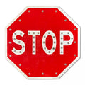 30" Solar Powered Flashing LED Stop Sign