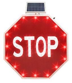 Refurbished 30" Flashing Stop Sign for Traffic Safety