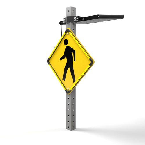 24" Solar Flashing LED Diamond Retrofit Kit for Traffic Safety Signs