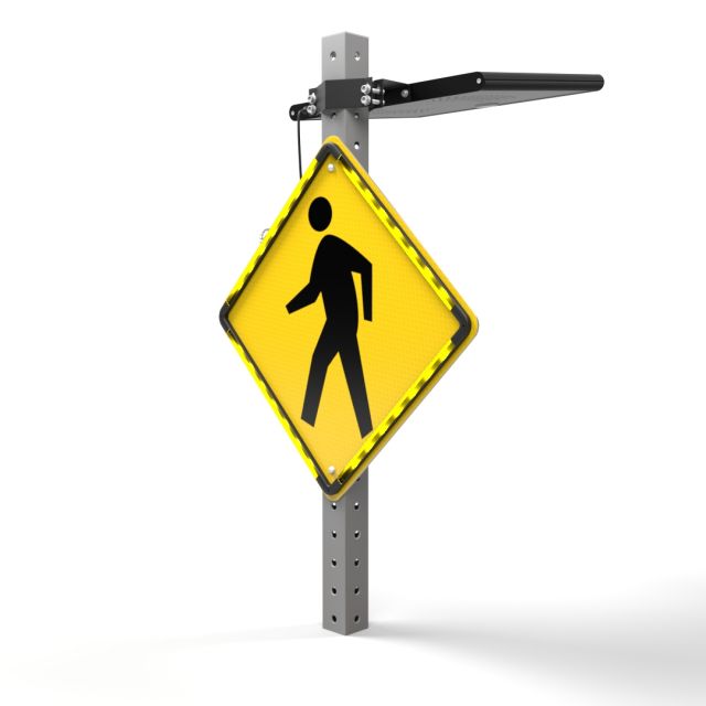 Helios Series 30" Solar Powered Flashing Crosswalk Sign