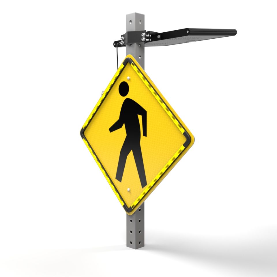 36" Solar Flashing LED Diamond Retrofit Kit for Traffic Safety Signs