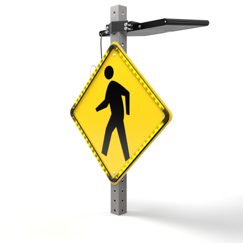 Helios Series 36" Solar Powered Flashing Crosswalk Sign