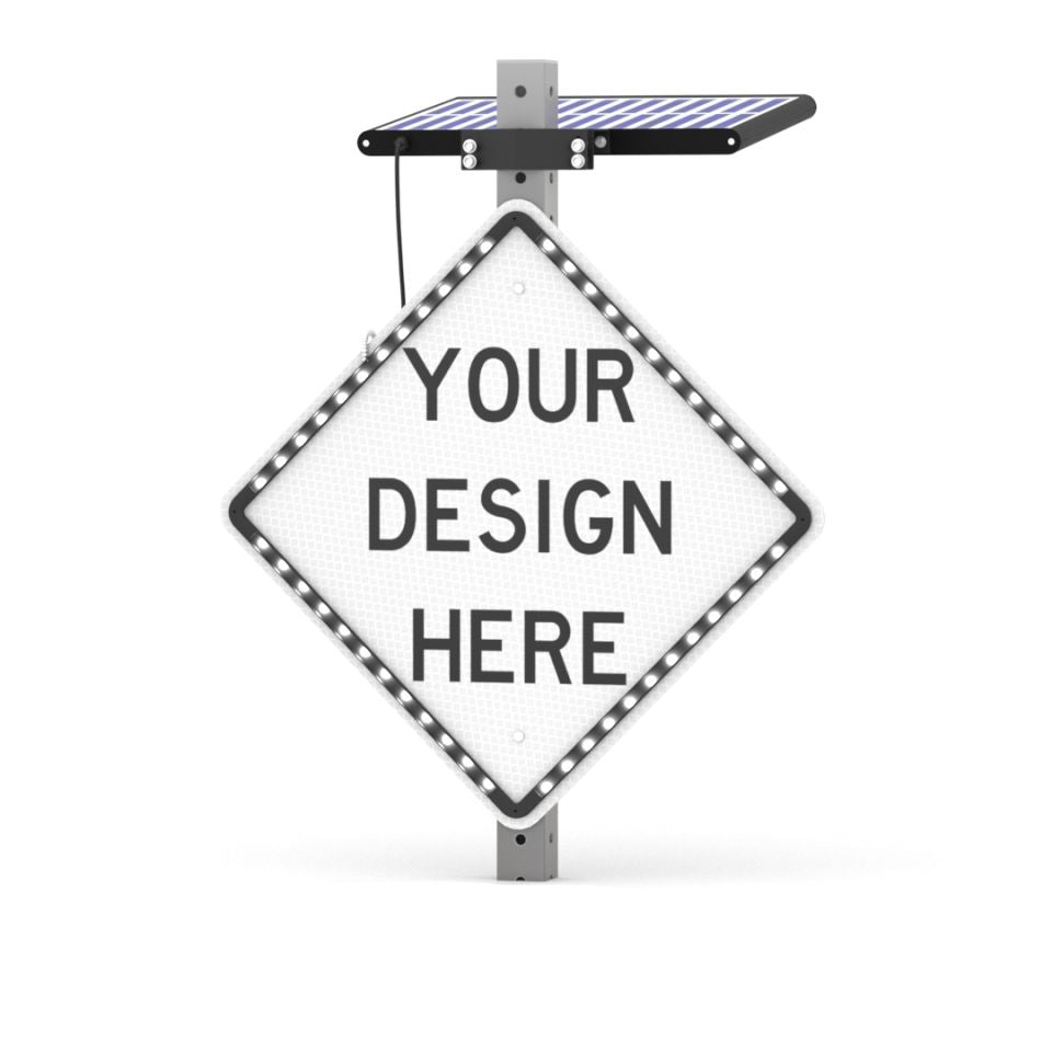 Helios Series Custom Diamond Shape Solar Flashing Sign