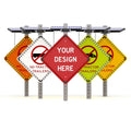 Helios Series Custom Diamond Shape Solar Flashing Sign