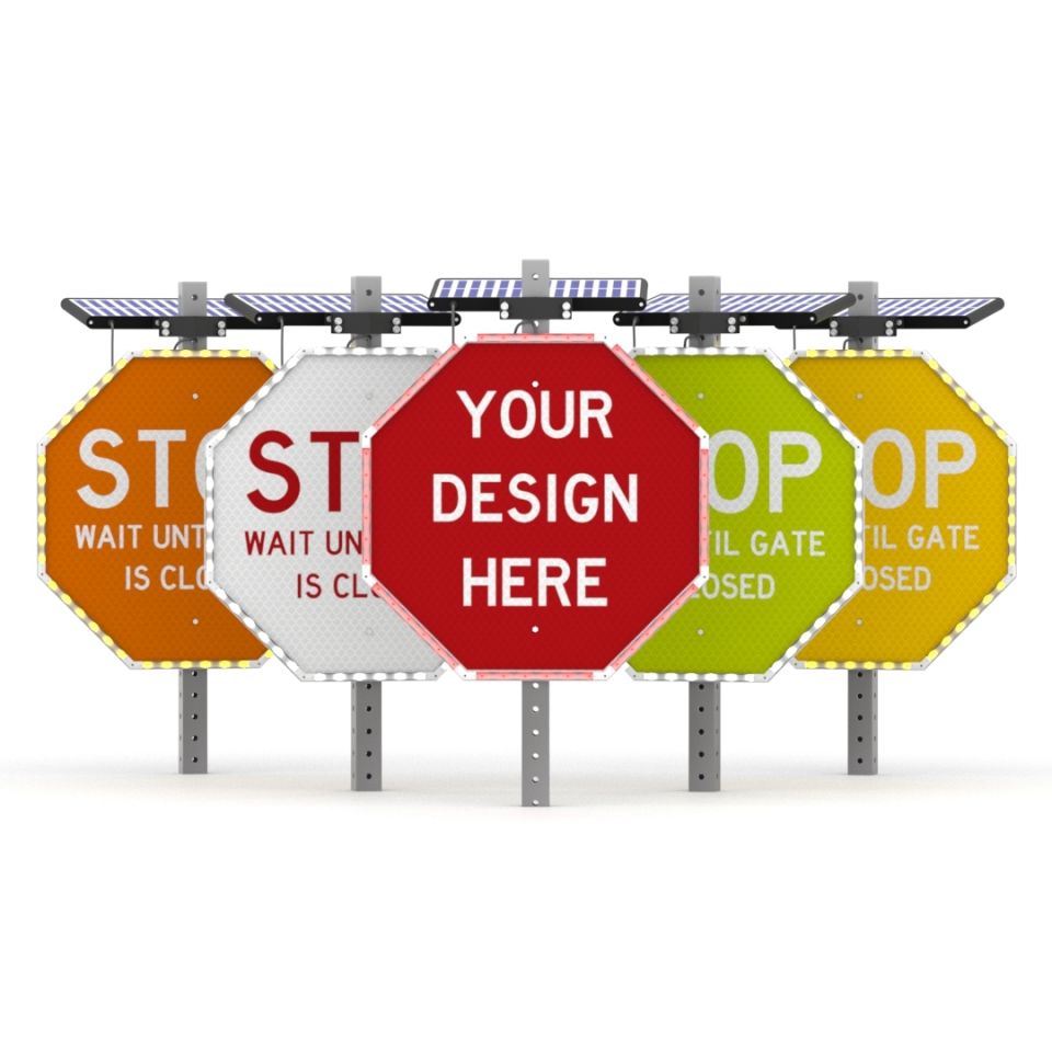 Helios Series Custom Octagon Shape Solar Flashing Sign