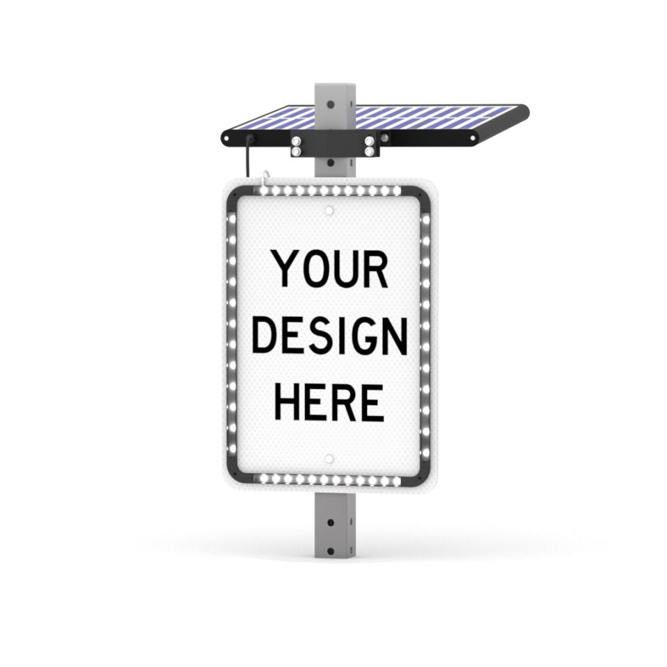 Helios Series Custom Rectangle Shape Solar Flashing Sign