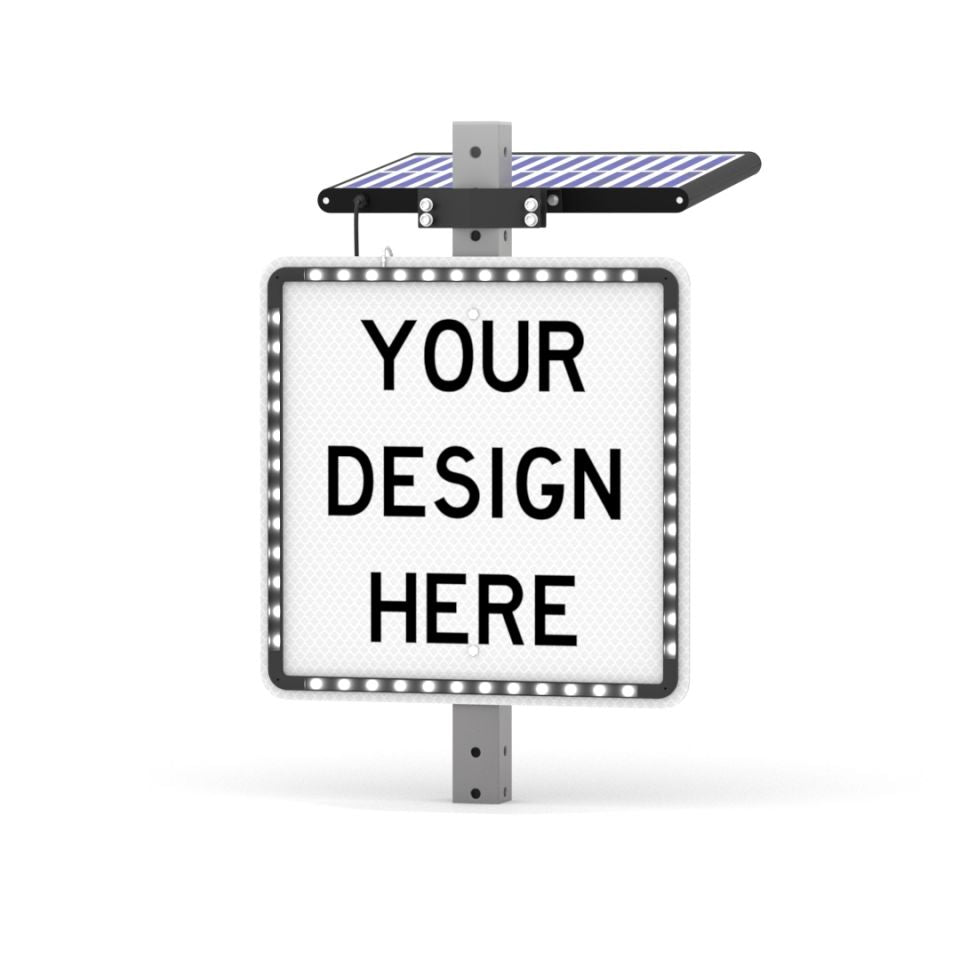 Helios Series Custom Square Shape Solar Flashing Sign