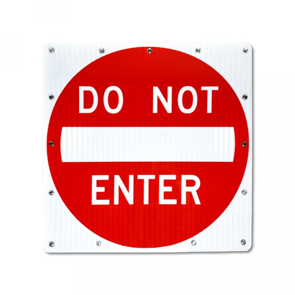 30" Solar Flashing Do Not Enter Sign for Safety