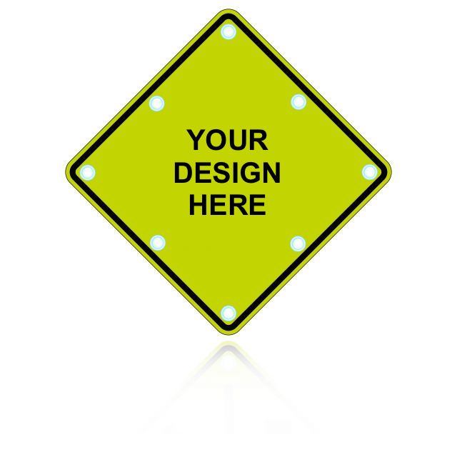 Custom Diamond Shape Solar Flashing LED Sign