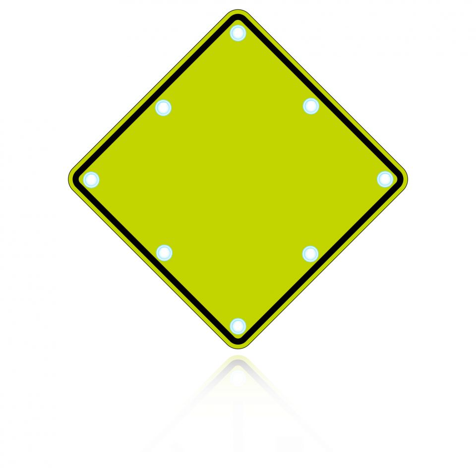 Custom Diamond Shape Solar Flashing LED Sign