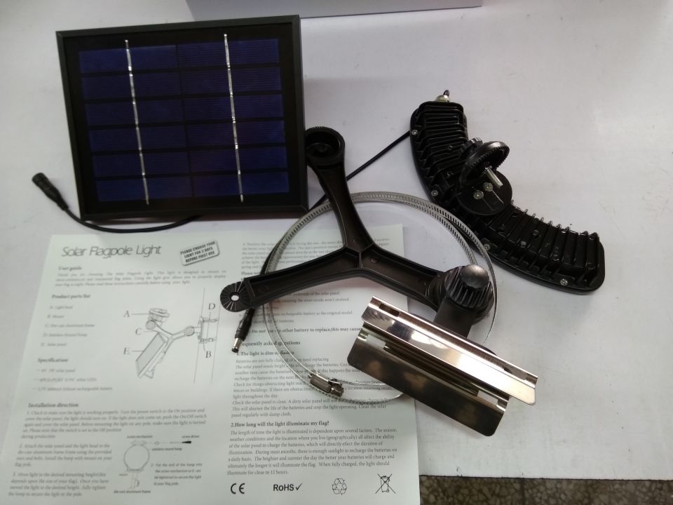 660lm Solar LED Flag Pole Light for Bright Illumination