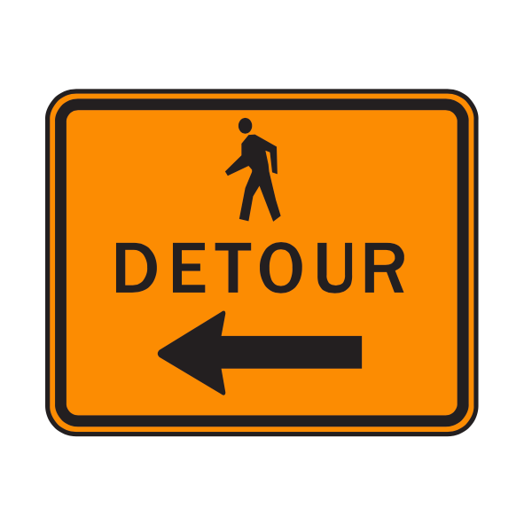 MUTCD M4-9b Detour (Pedestrian)