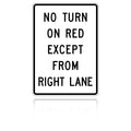 MUTCD R10-11C No Turn On Red Except From Right Lane