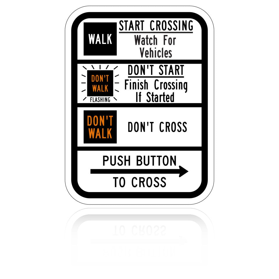 MUTCD R10-3C Pedestrian Signal Information (Walk/Dont Walk)