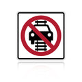 MUTCD R15-6 No Motor Vehicles On Tracks (symbol)