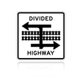 MUTCD R15-7A Divided Highway (Rail) (T Intersection)