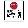 MUTCD R1-5BL Stop For Pedestrians (Left Arrow)