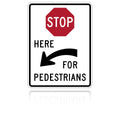 MUTCD R1-5CL Stop For Pedestrians (Left Arrow)
