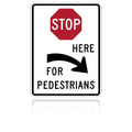 MUTCD R1-5CR Stop For Pedestrians (Right Arrow)