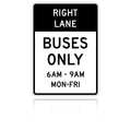 MUTCD R3-11B Buses Only Lane (Days & Times) (Post-mount)