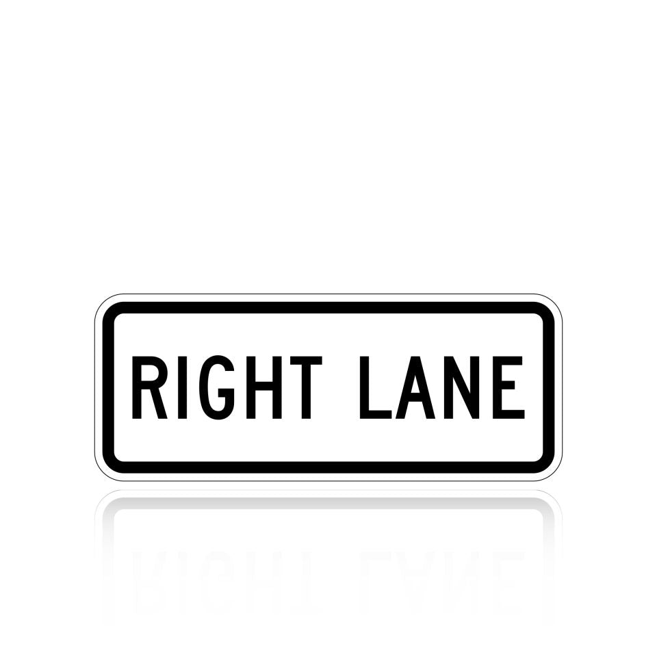 MUTCD R3-5FP Right Lane (plaque)