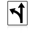 MUTCD R3-6(L&R) Optional Movement (Straight and Left or Right)