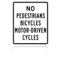 MUTCD R5-10A No Pedestrians Bicycles Motor Driven Cycles