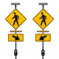 Solar Horizontal Rapid Flashing Beacon System Back to Back with Push Button Activation - RRFB