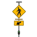 Single Solar Horizontal Rapid Flashing Beacon with Push Button Activation - RRFB