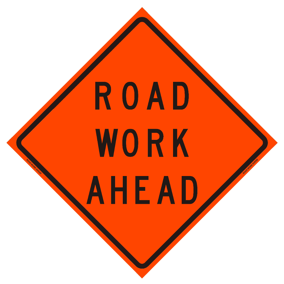 "Road Work Ahead" Roll-Up Traffic Sign