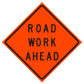 "Road Work Ahead" Roll-Up Traffic Sign