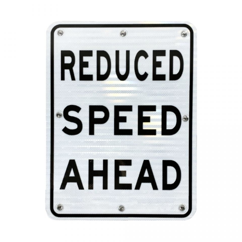 18" X 24" Solar Flashing Reduced Speed Ahead Sign
