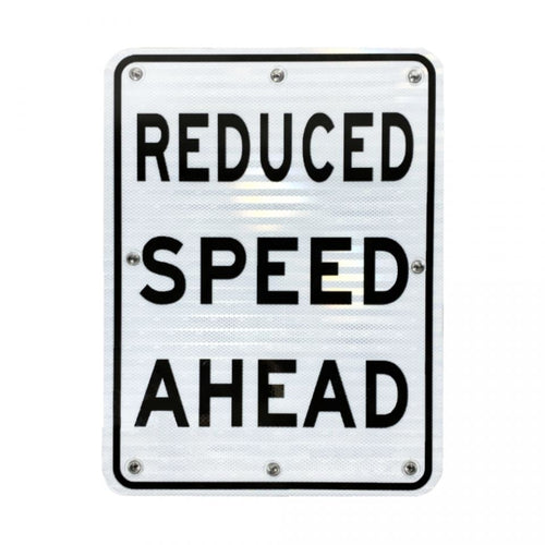 18" X 24" Solar Flashing Reduced Speed Ahead Sign
