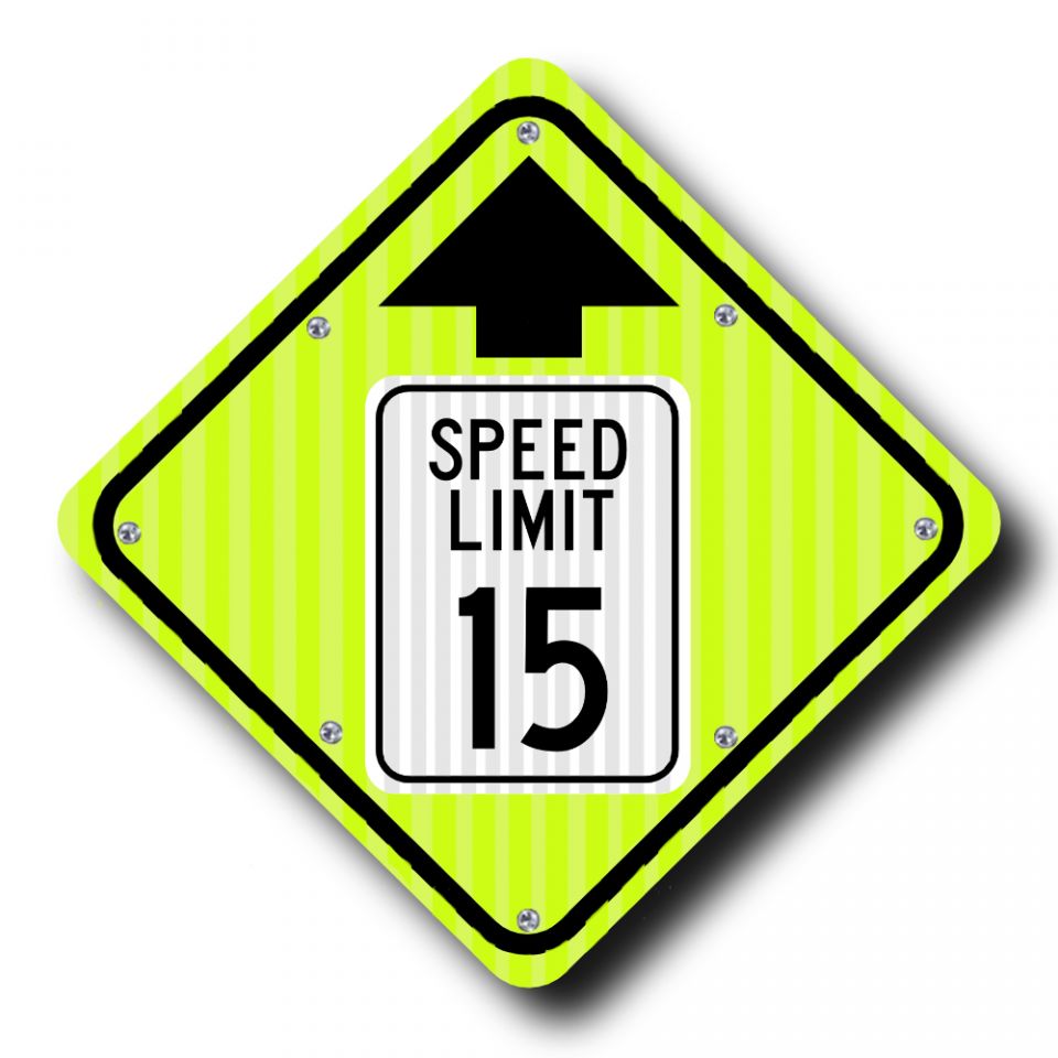 24" Solar Flashing Reduced Speed Ahead Sign