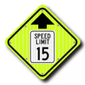 24" Solar Flashing Reduced Speed Ahead Sign