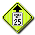 30" Solar Flashing Reduced Speed Ahead Sign