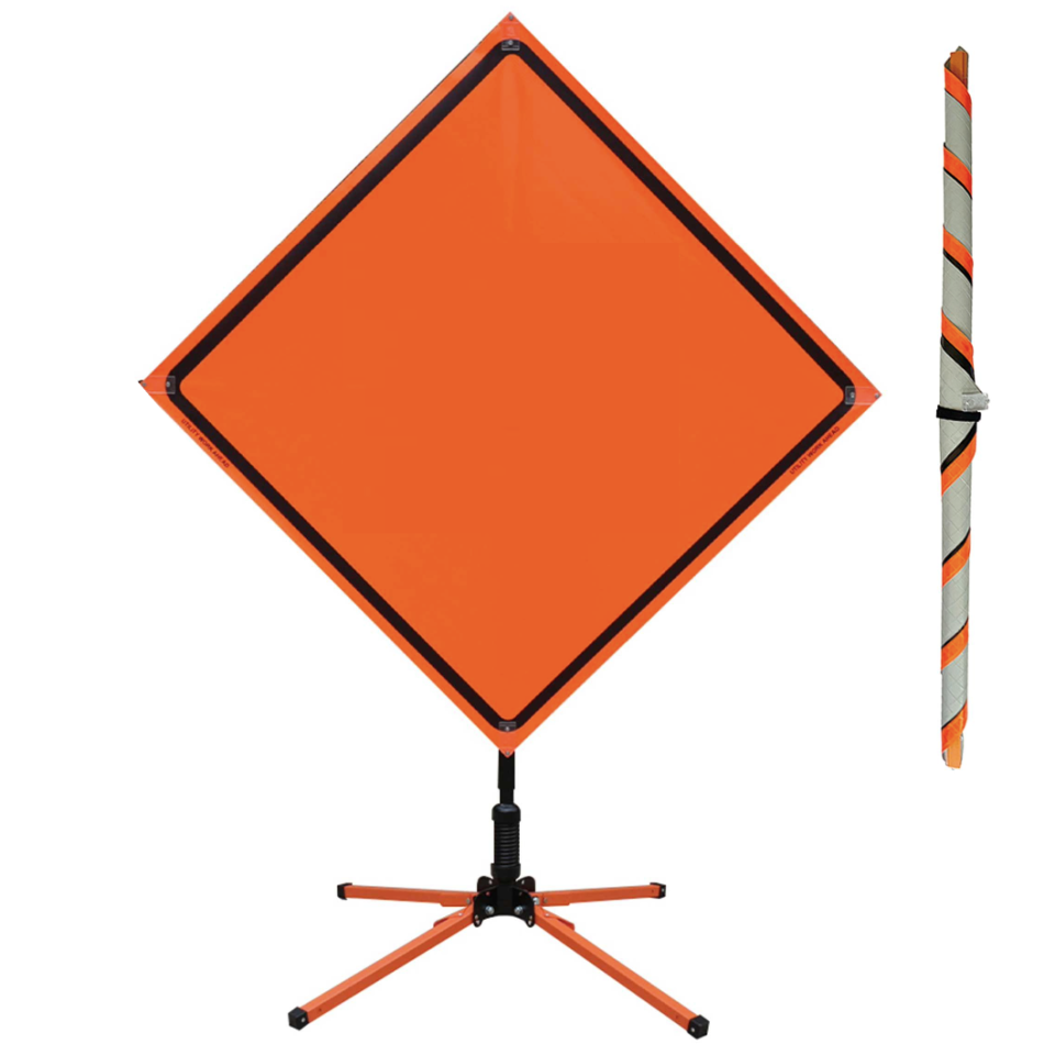 "Slow" Roll-Up Traffic Sign