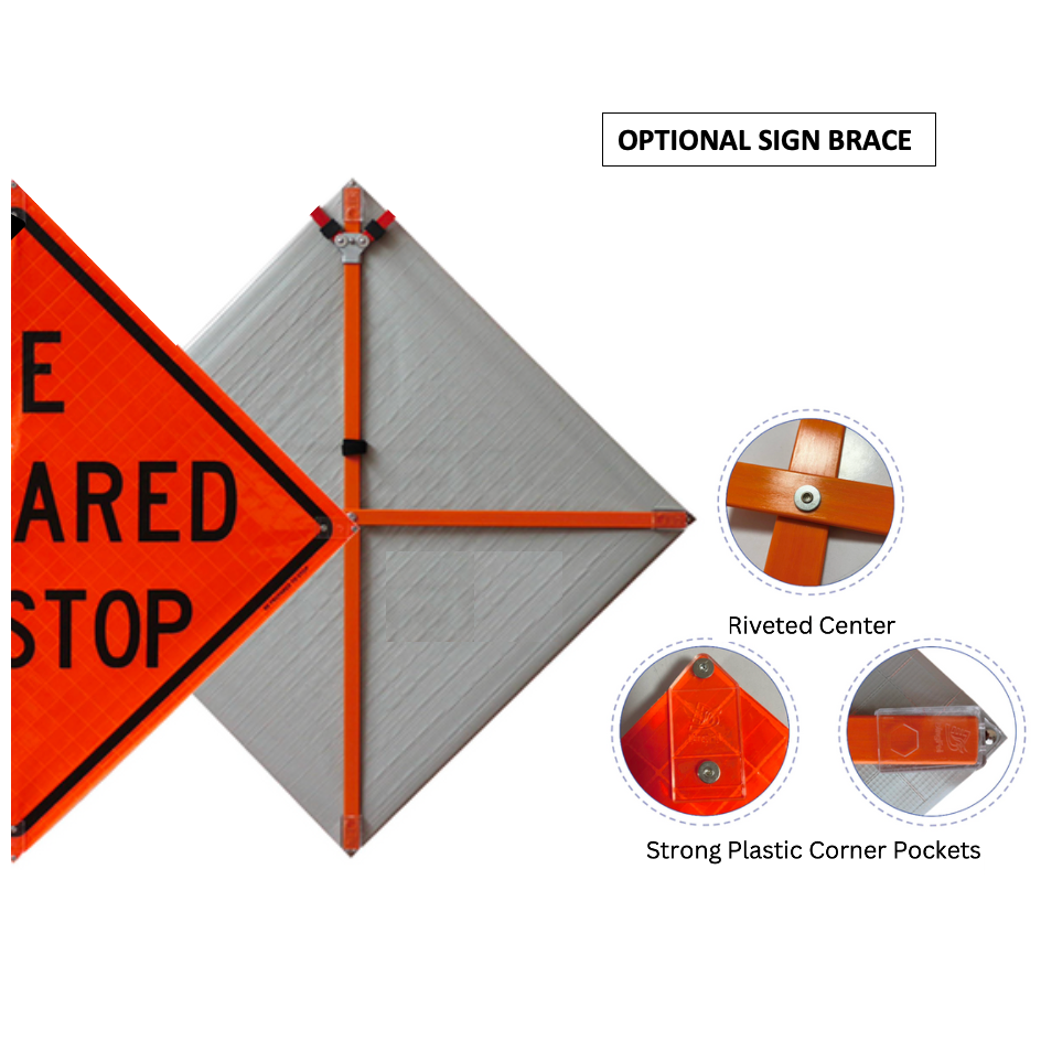 "Slow" Roll-Up Traffic Sign