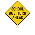MUTCD S3-2 School Bus Turn Ahead