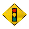 30" Solar Flashing Signal Ahead Sign for Traffic Safety
