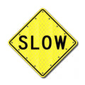 36" Solar Flashing Slow Sign for Traffic Safety