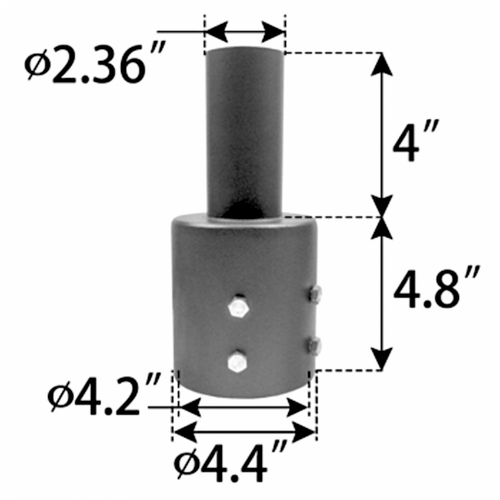 2 3/8" Slip Fitter Reducer for 4" Poles
