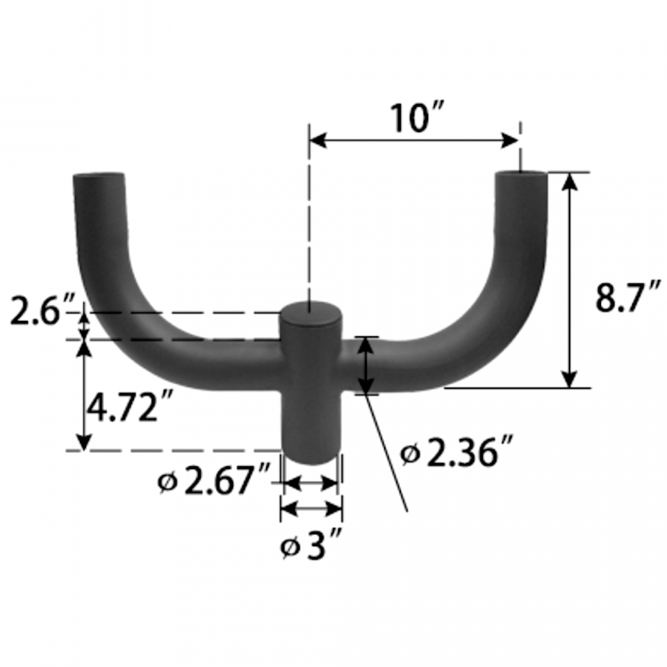 Double Bullhorn Bracket for 2 3/8" Pole