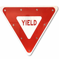 36" Solar Flashing Yield Sign for Traffic Safety