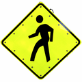 36" Solar Powered Flashing Crosswalk Sign